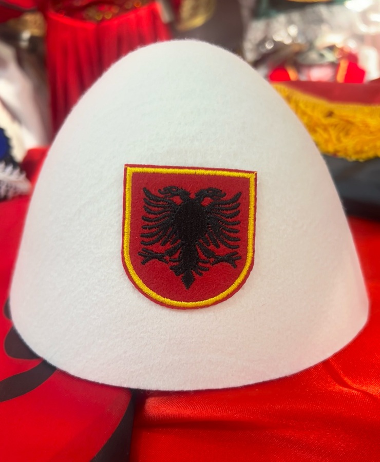 Qeleshe with Sewn Flag