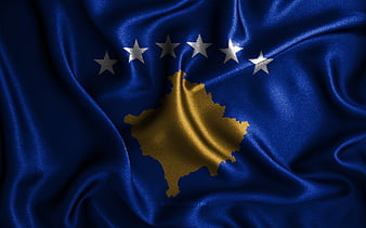 Kosova flag with fringe