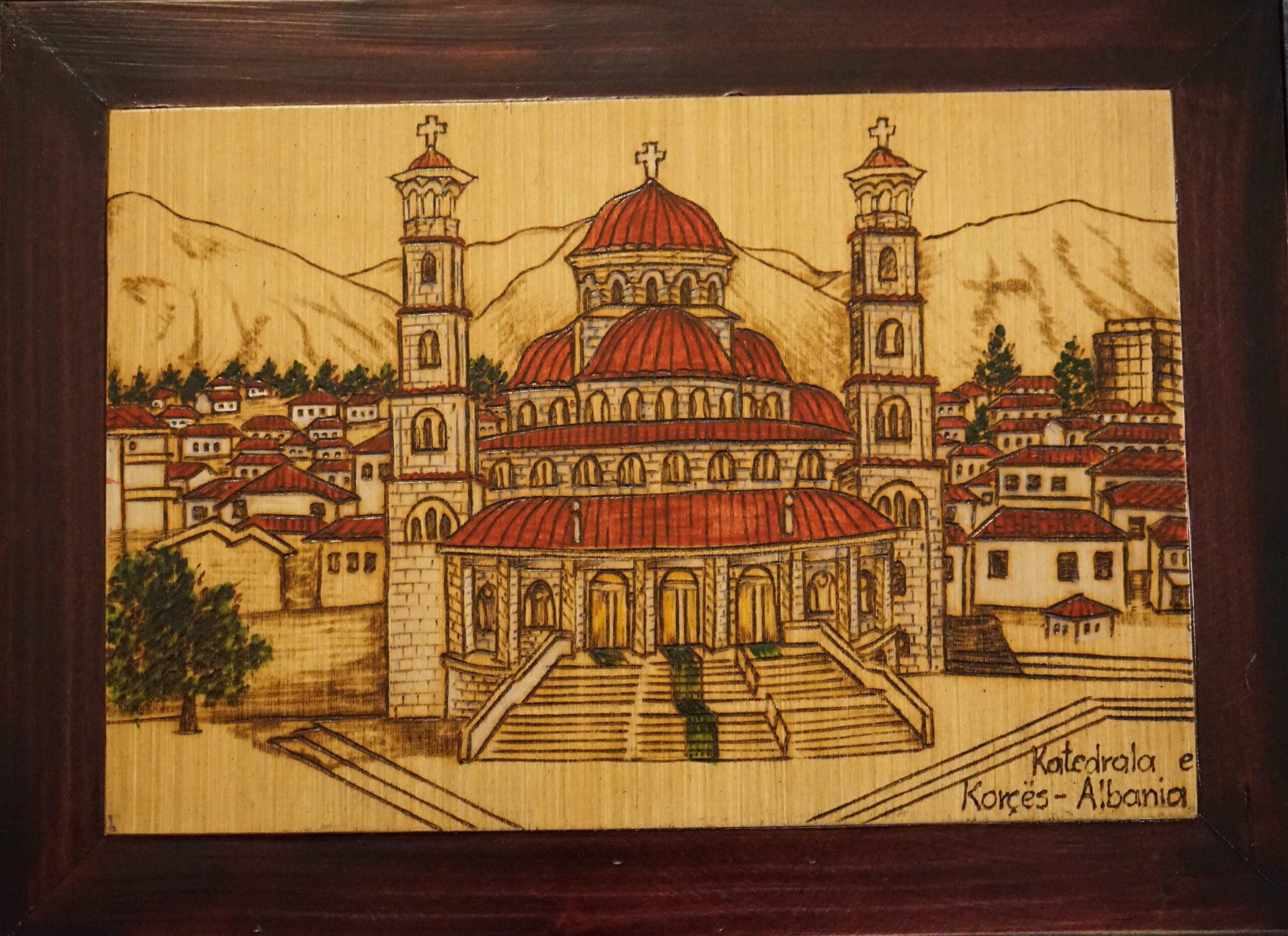 Korça Cathedral – Pyrography Art